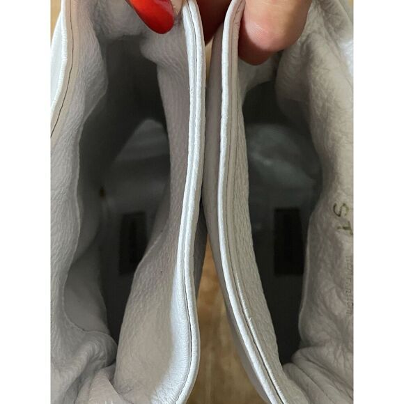 Burberry Italy White Leather Peep Toe Slouch Booties Stiletto Heels - Picture 7 of 15